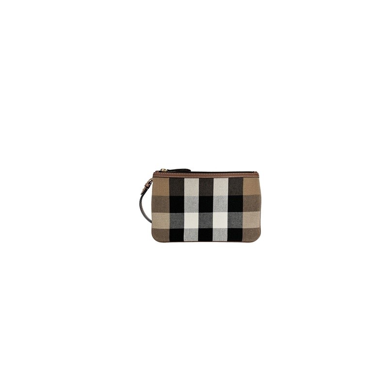 Peyton Taupe Brown Check Wristlet Peyton Taupe Brown Check Wristlet