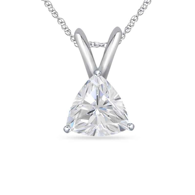 Trillio Pendant with chain in 10K White Gold