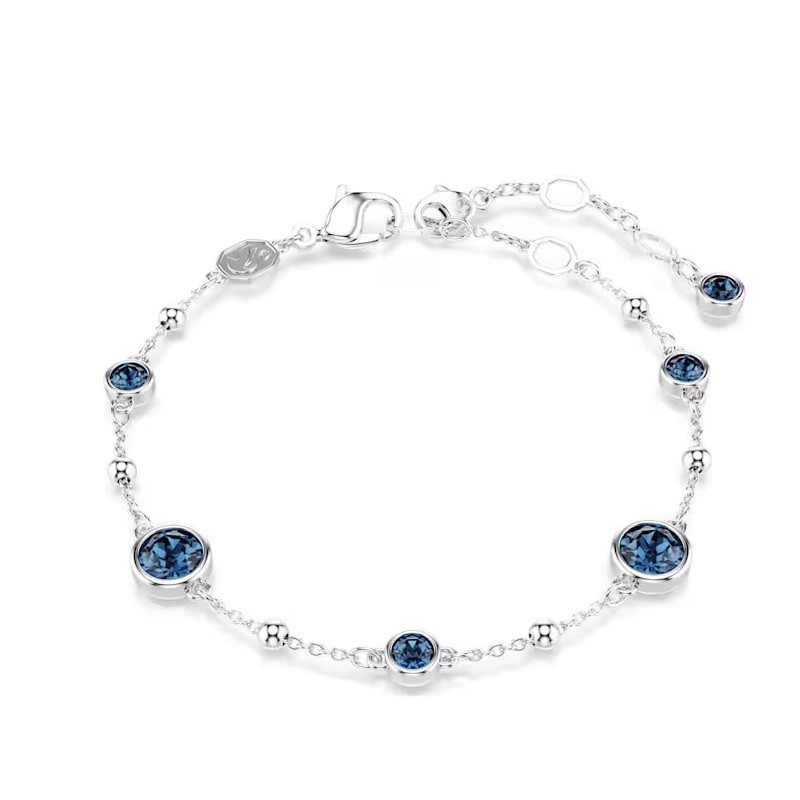 Imber bracelet, Round cut, Blue, Rhodium plated-Medium Imber bracelet, Round cut, Blue, Rhodium plated-Medium