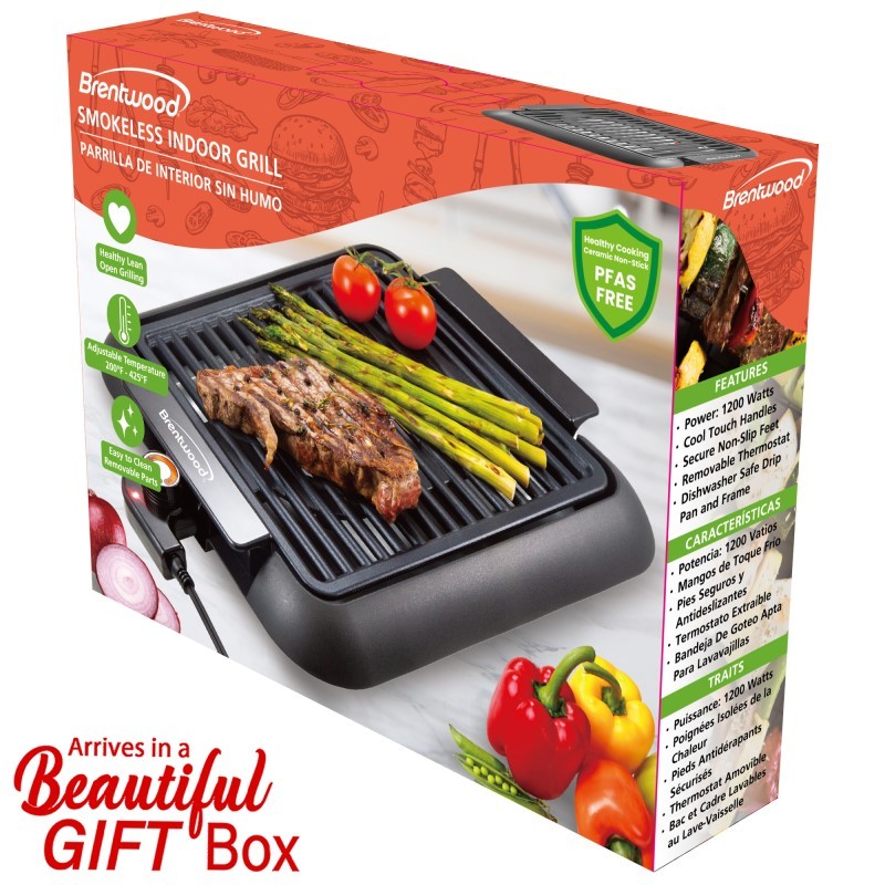 1200W Electric Smokeless Indoor Grill - (Black) 1200W Electric Smokeless Indoor Grill - (Black)