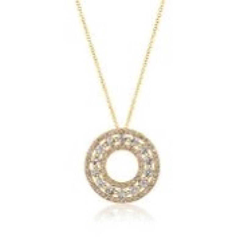 Honey Gold Cirlce Pendant Necklace