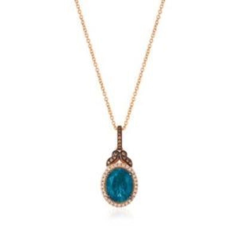 Strawberry Blue Topaz Pendant Necklace