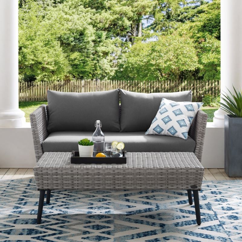 Richland 2Pc Wicker Outdoor Loveseat Patio Furniture Set Richland 2Pc Wicker Outdoor Loveseat Patio Furniture Set