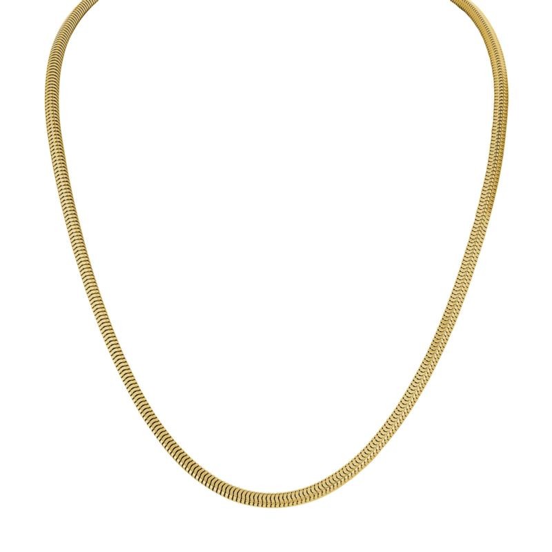 Icon Necklace 14K Yellow Gold-Plated Sterling Silver Squared Snake Chain 22 Inch