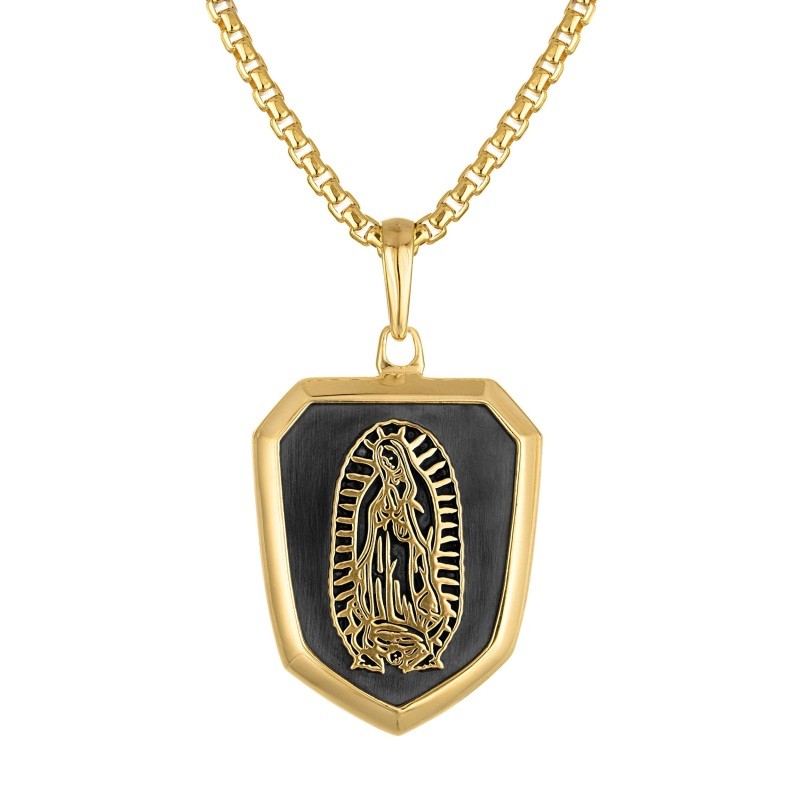 14K Yellow Gold Plated Sterling Silver Guadaloupe pendant 14K Yellow Gold Plated Sterling Silver Guadaloupe pendant