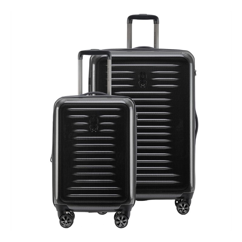 2Pc Set Rails Hardside Luggage (22/30) - (Black)