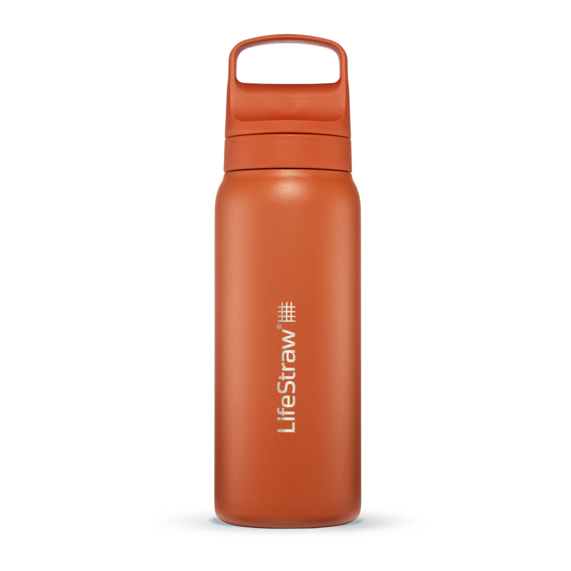 LifeStraw Go 24oz Stainless Steel Filtered Water Bottle Kyoto Orange