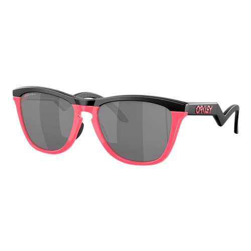 Oakley Frogskins Hybrid Sunglasses Matte Black-Neon Pink/Prizm Black, Size 55 frame