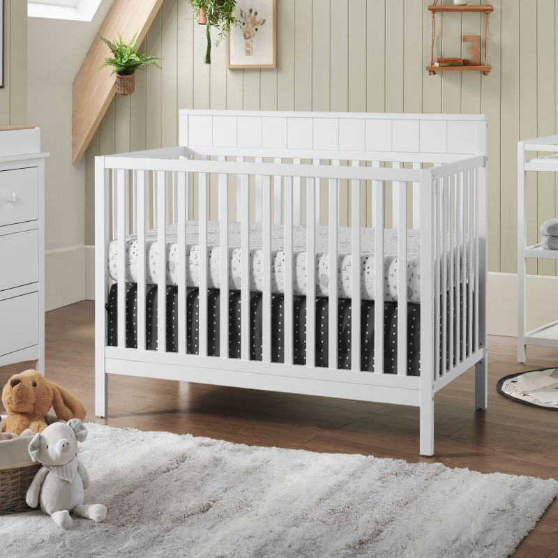 Logan 4 in 1 Convertible Crib - (Snow White)