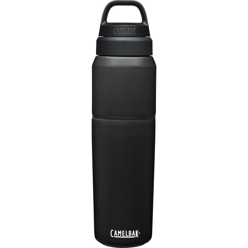 MultiBev 22 Ounce Insulated Bottle and 16 Ounce Cup - (Black Stainless Steel)