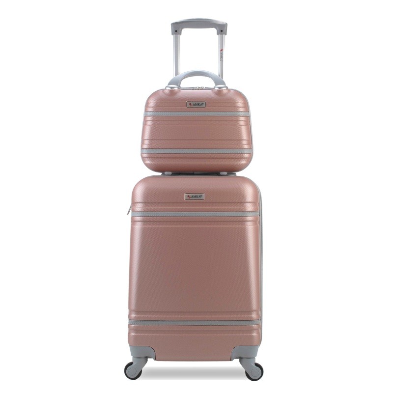 Varsity 2-Piece Carry-On Cosmetic Set, Rose Gold