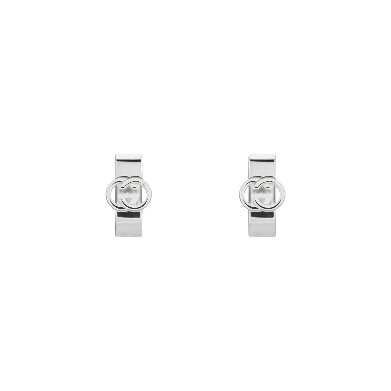 INTERLOCKING EARRINGS 18MM SILVER