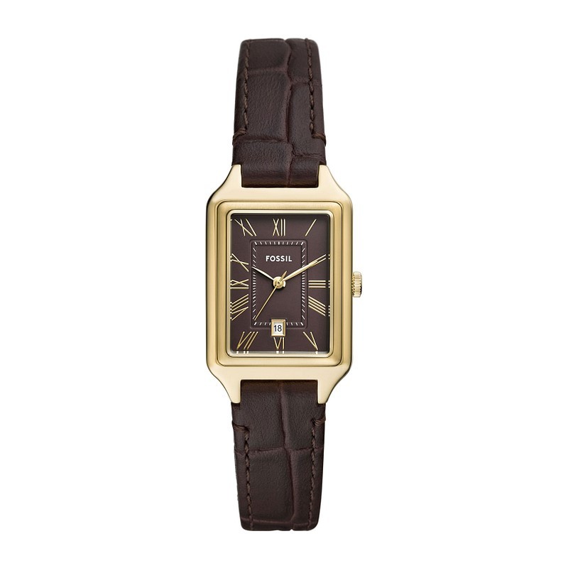 Raquel Three-Hand Date Croco LiteHide Leather Watch