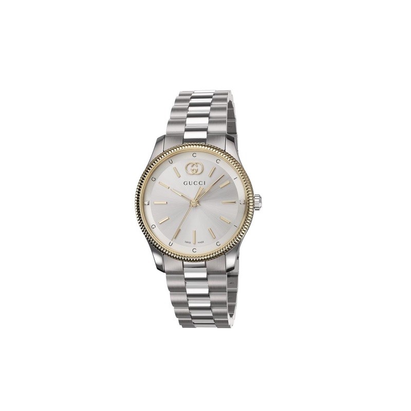 G-Timeless Silver-Tone Diamond Dial Two-Tone Stainless Steel Watch 29mm G-Timeless Silver-Tone Diamond Dial Two-Tone Stainless Steel Watch 29mm