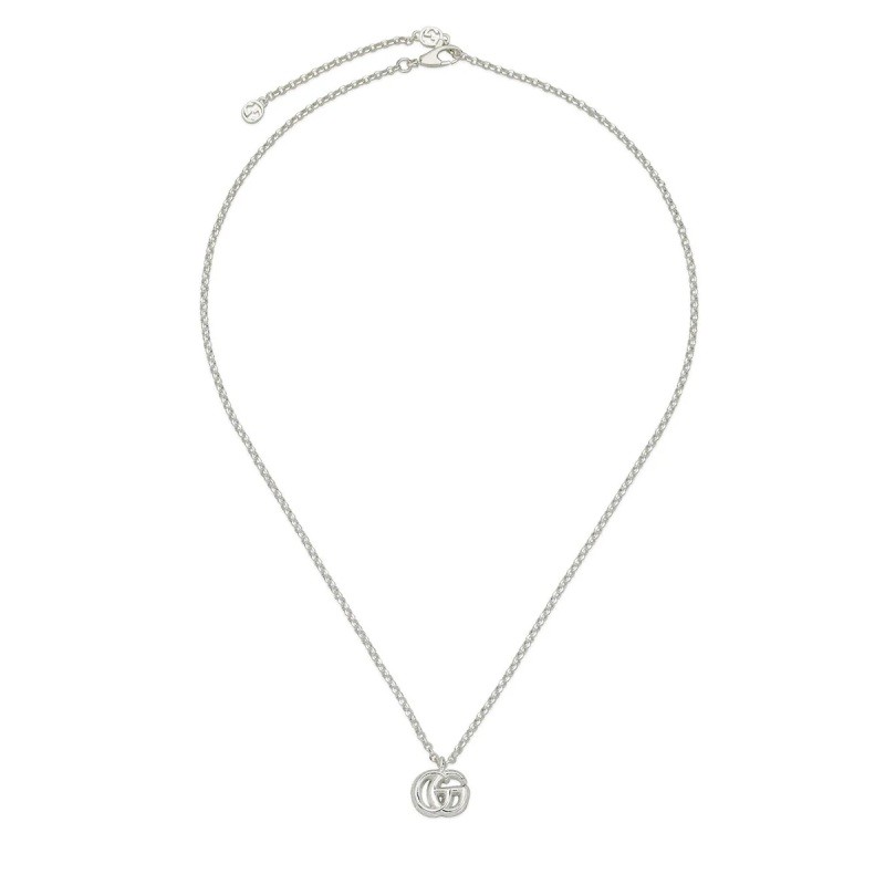 GG Marmont Necklace - Sterling silver with double G charm Clasp closure with Double G