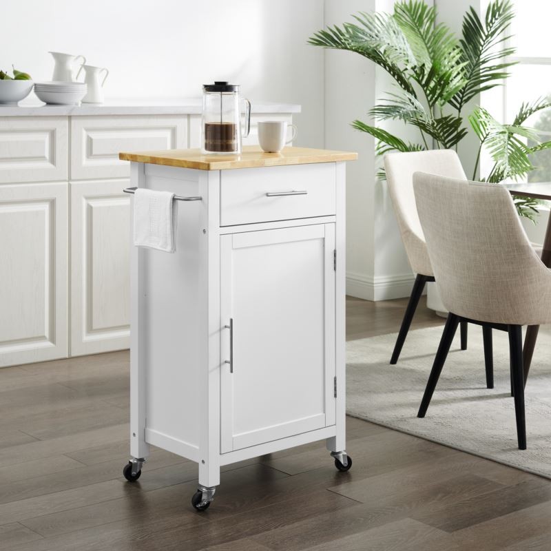 Savannah Wood Top Compact Kitchen Island/Cart Savannah Wood Top Compact Kitchen Island/Cart