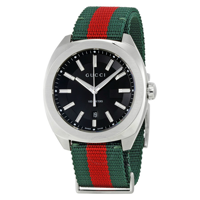 Swiss Quartz Stainless Steel Mens Watch (Green-Red-Black) Swiss Quartz Stainless Steel Mens Watch (Green-Red-Black)