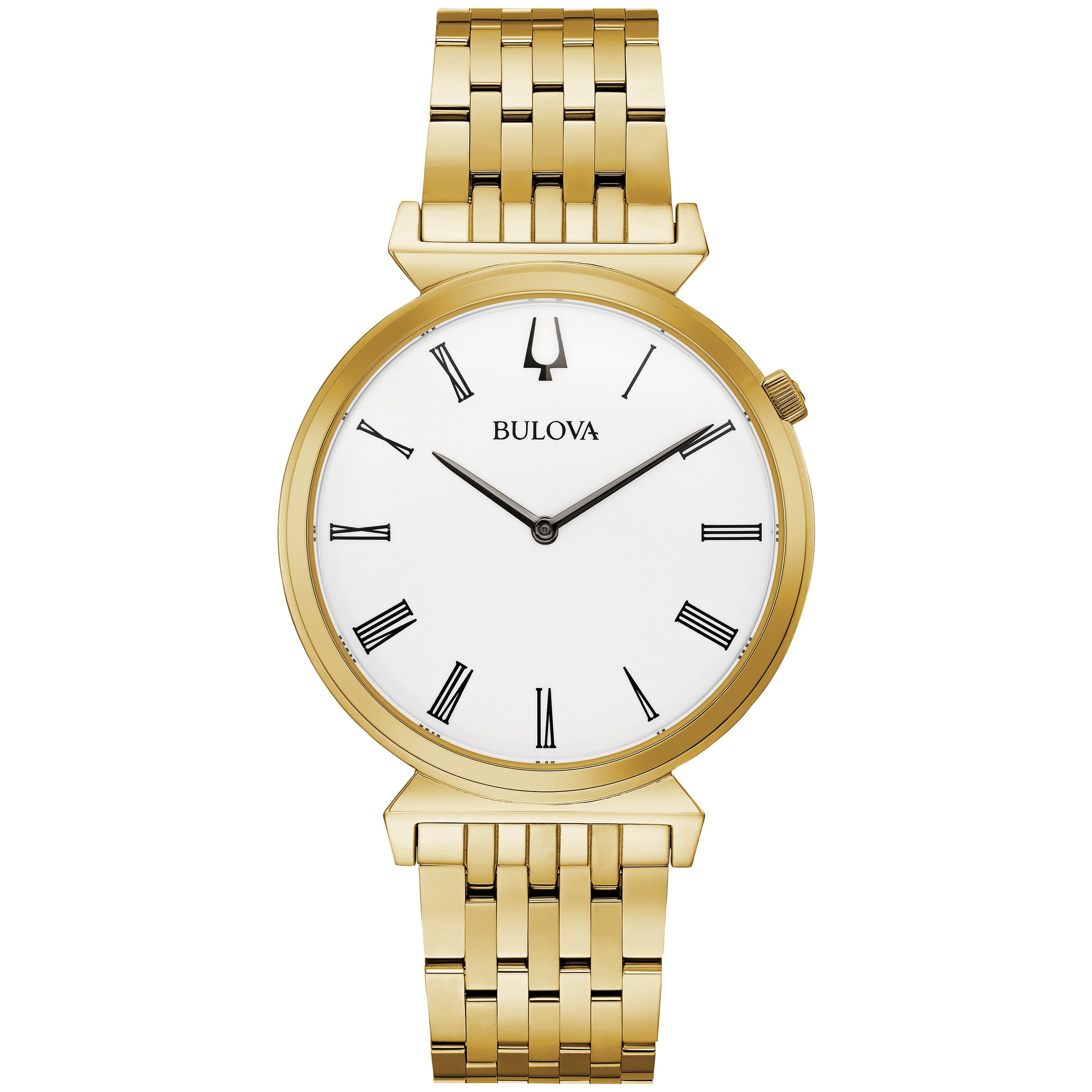 Men's Regatta Gold-Tone Stainless Steel Watch, White Dial