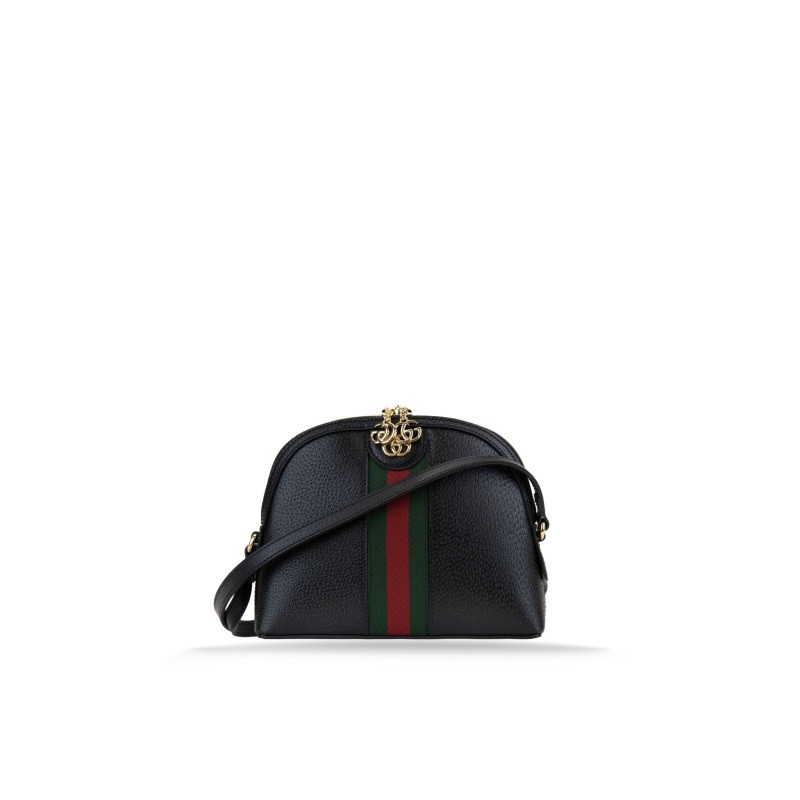 Ophidia Bag Black Leather and Sherry Model - Black