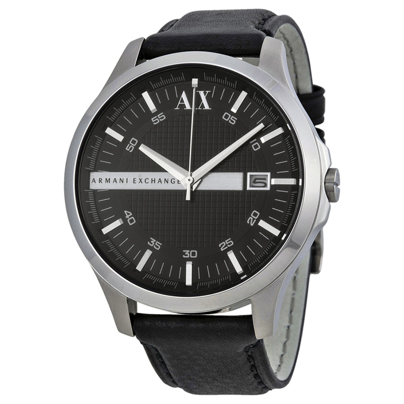 Mens Analog Quartz Black Leather Watch