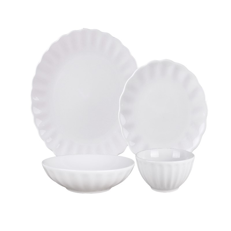 Viera Porcelain 16 Piece Dinnerware Set, Service for 4