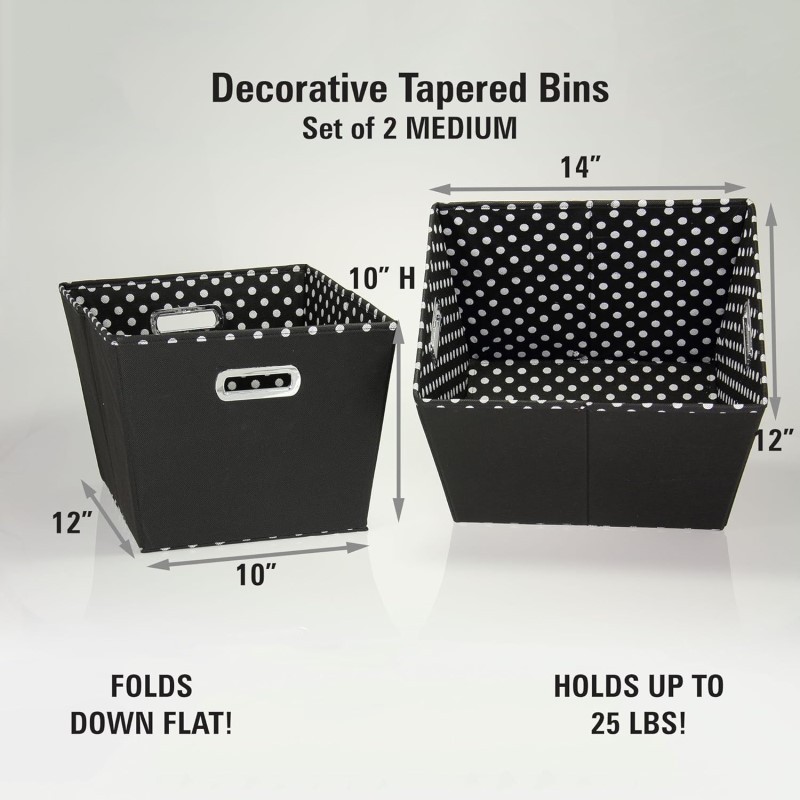Medium Two Bin Set - Black Mini Dot