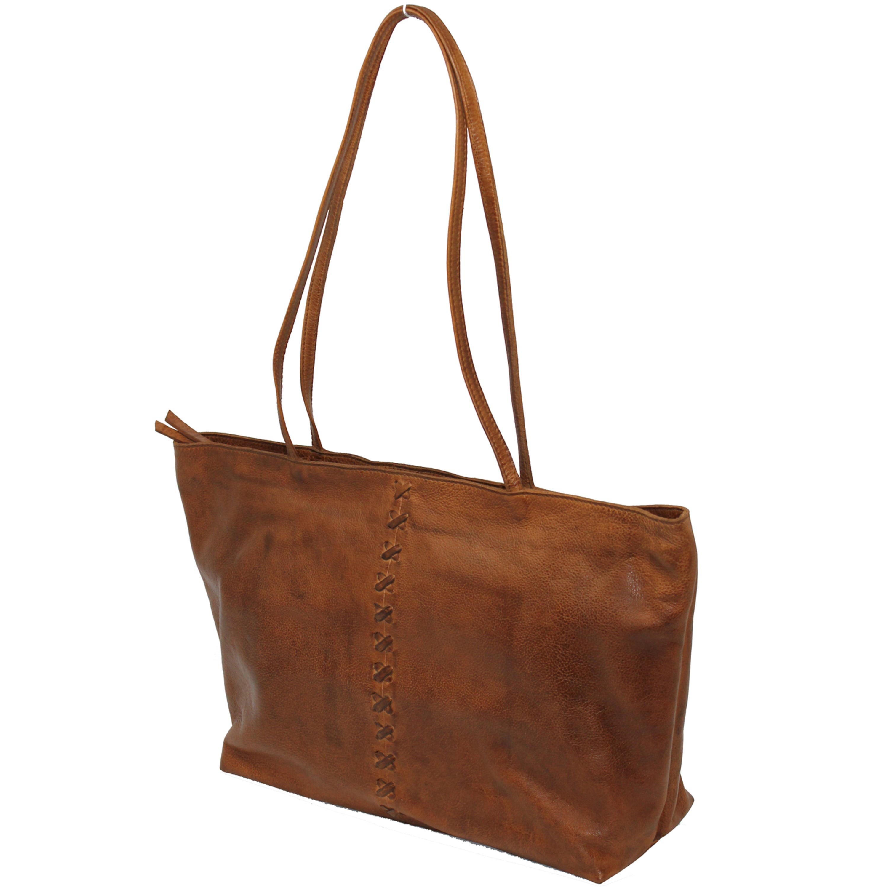 Mar Leather Tote/Shoulder Bag Cognac