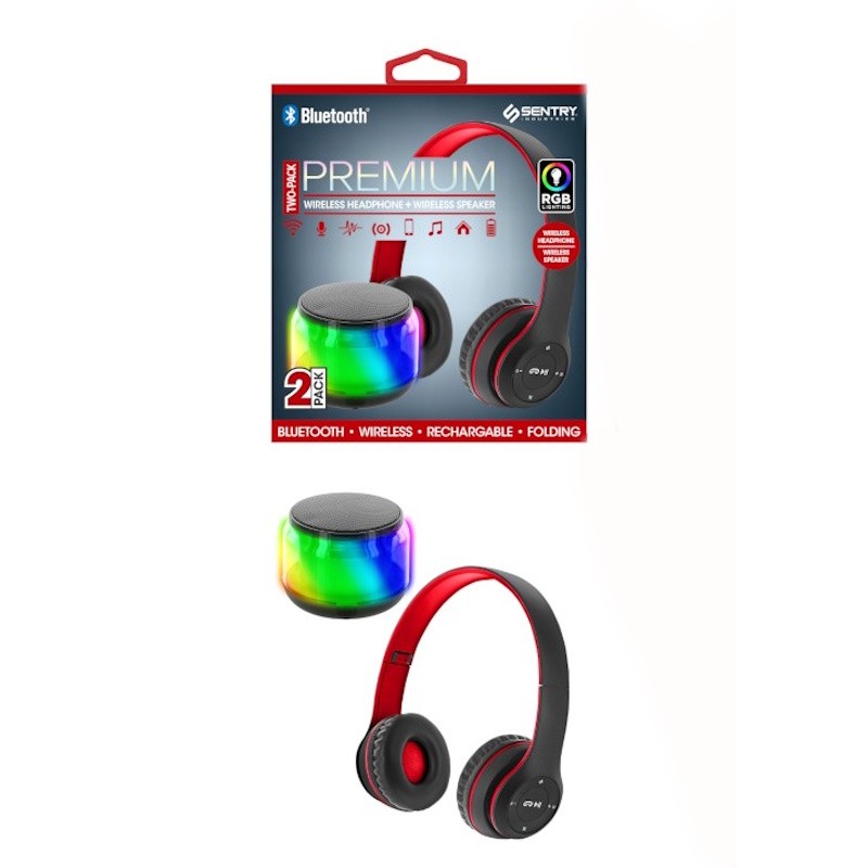 Red BT Headphone with RGB Speaker