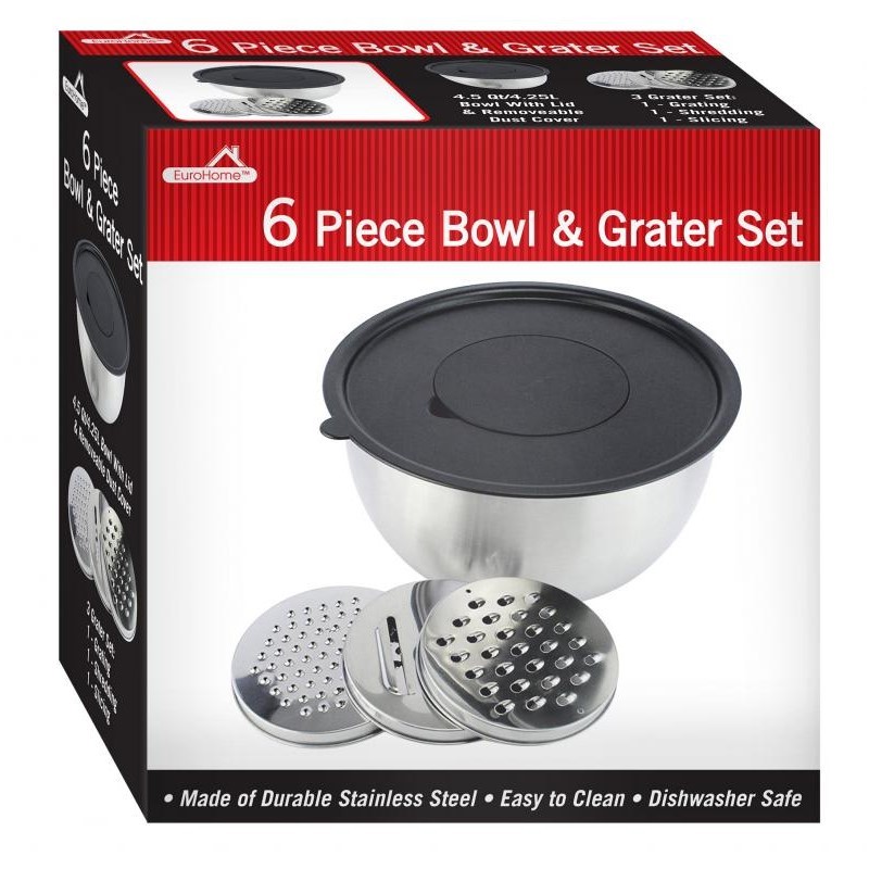 6Pc Bowl and Grater Set