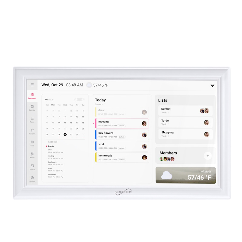 PlanView Touch 21.5 Inch Smart Family Calendar with Touch Screen Display
