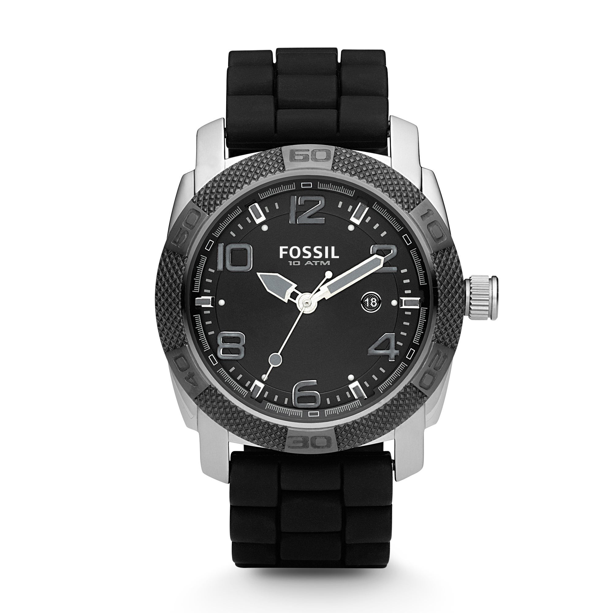 Fossil Mens Silicone Strap Sport Watch/Spanish