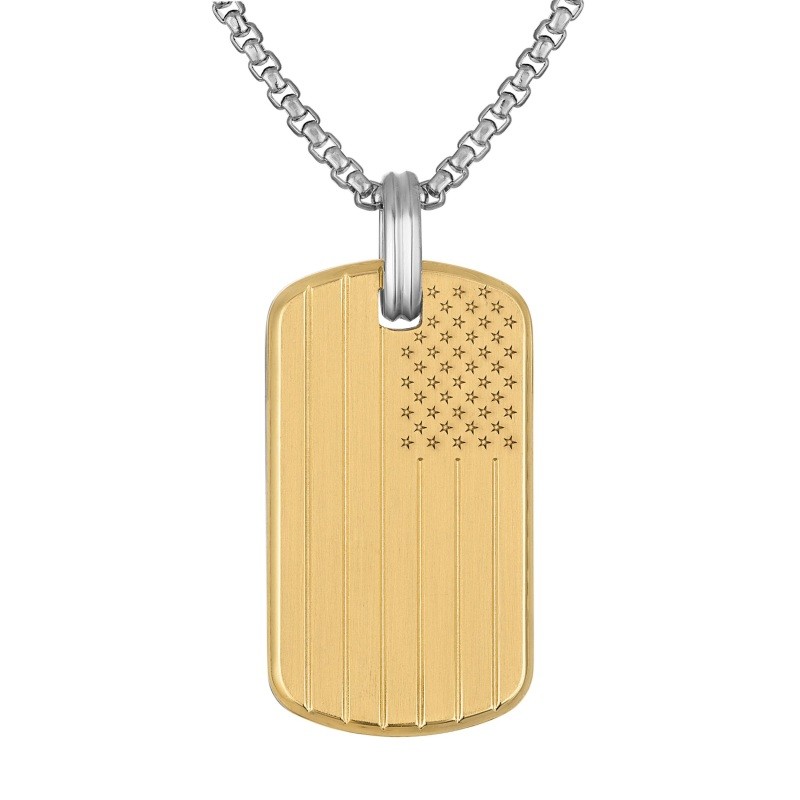Stainless Steel with Yellow 150 Years of Bulova Pendant Stainless Steel with Yellow 150 Years of Bulova Pendant
