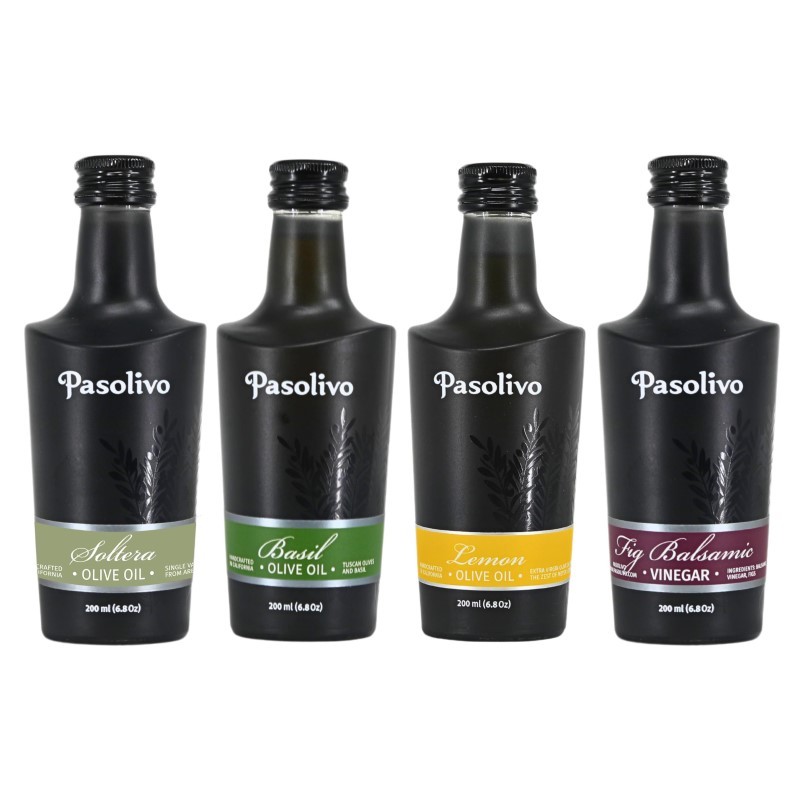 Soltera Extra Virgin Olive Oil, Basil Olive Oil, Lemon Olive Oil & Fig Balsamic 200mL