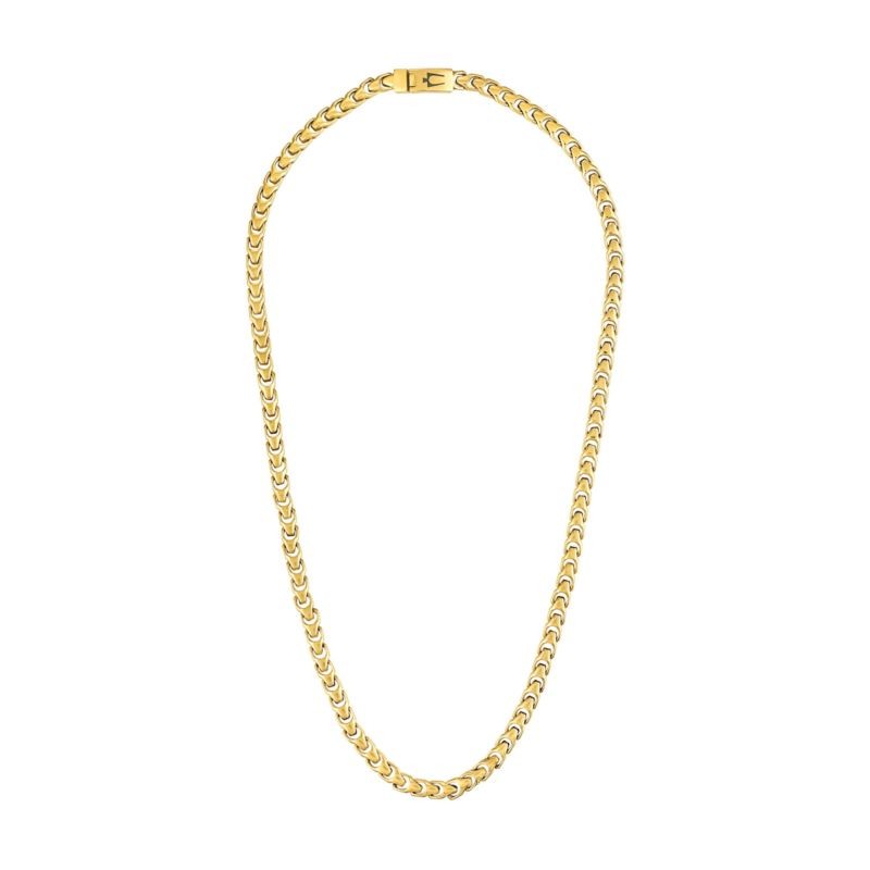 Link 6mm Polished Gold-tone Necklace 22 Inch