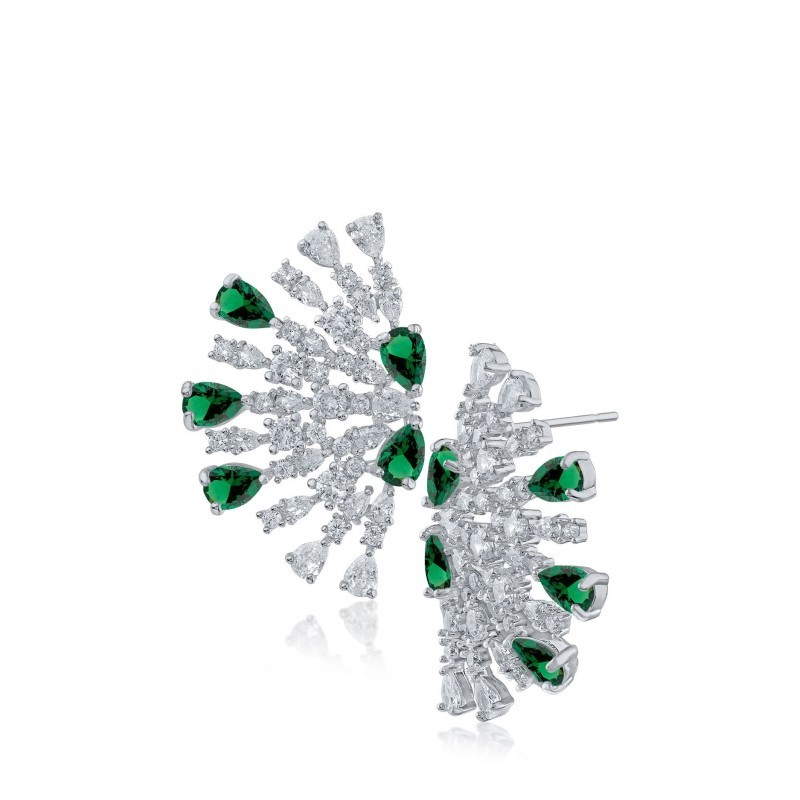 CZ by Kenneth Jay Lane Half Sparkler Earrings