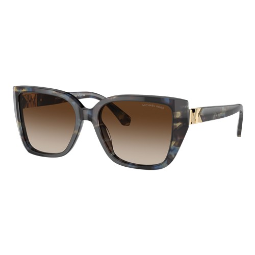 Michael Kors Womens Acadia Sunglasses Bright Blue Tortoise/Brown Gradient, Size 55 frame